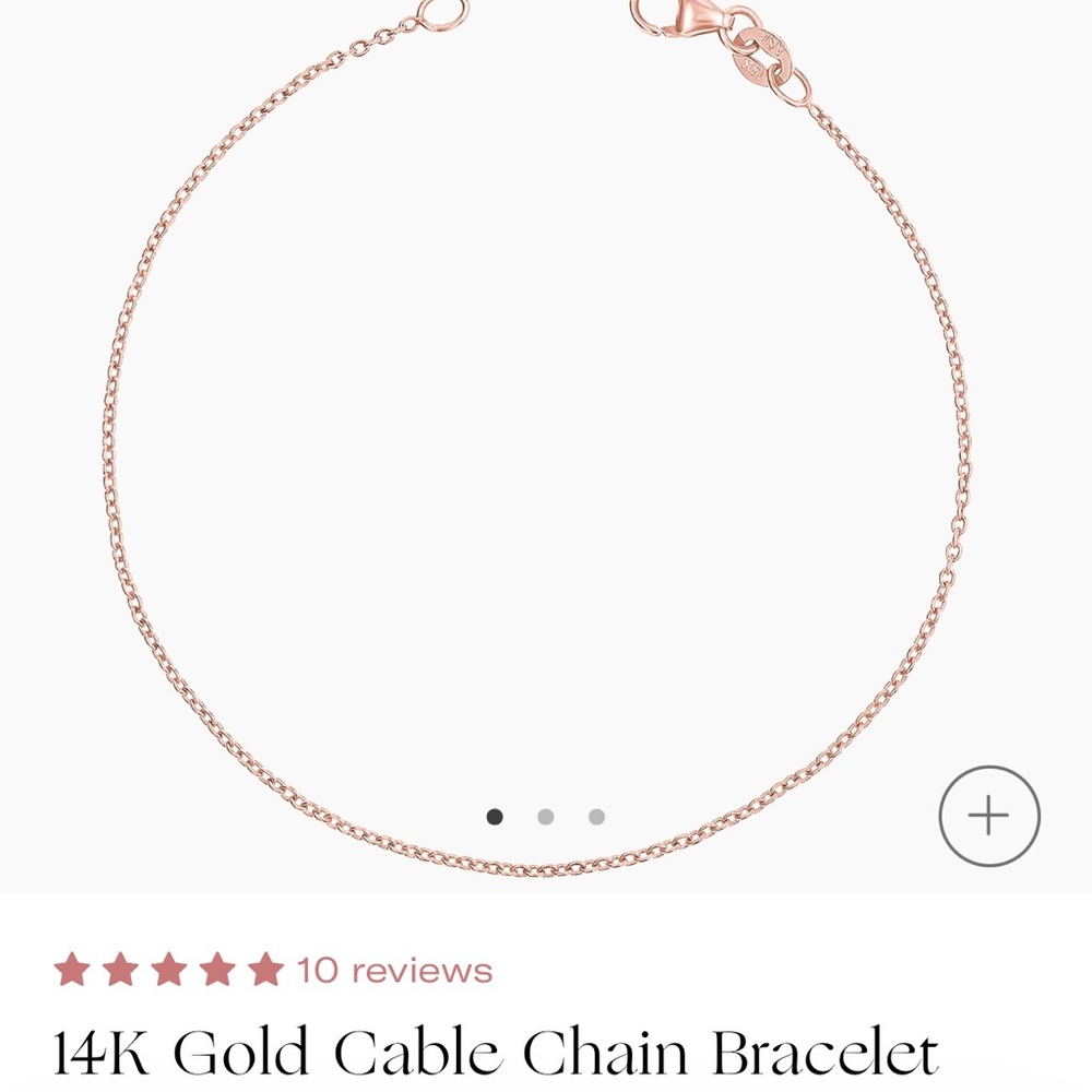 Baby gold rose gold cable chain bracelet